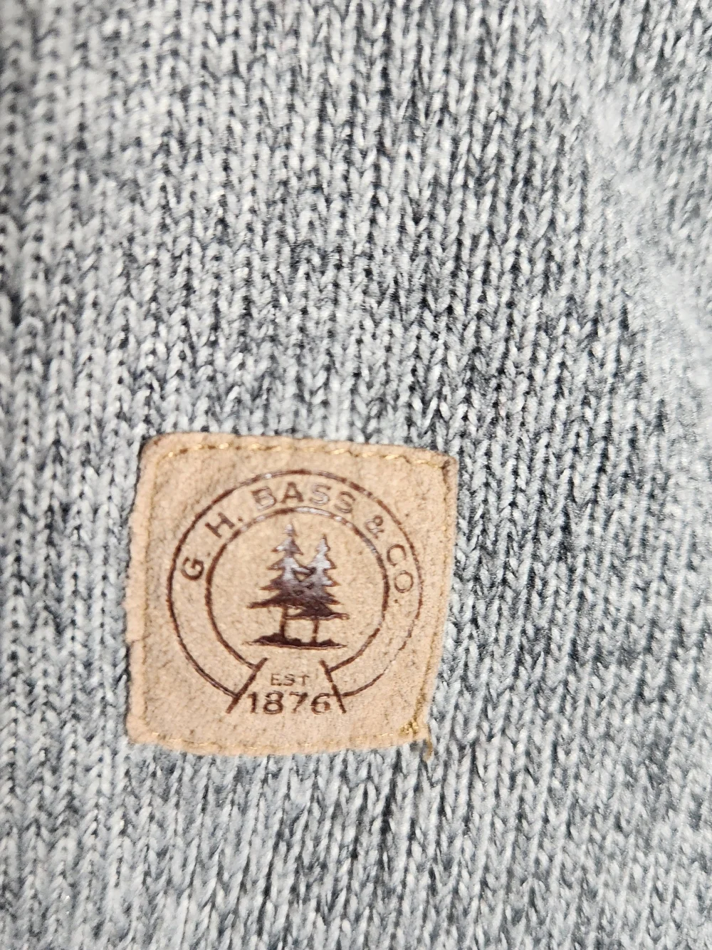 G.H. Bass & Co Gray Marl Quarter Button Pullover Textured Knit Exterior Size S
